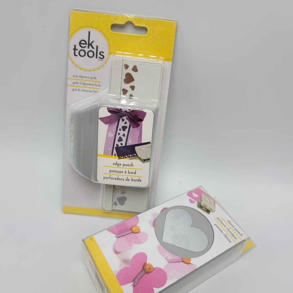 Ek Tools Heart Confetti Edge Punch Lot 2 Scrapbooking Valentine Cardmaking